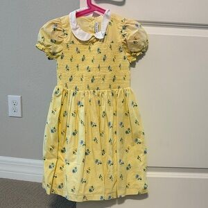 Janie and Jack Yellow Floral Dress with White Collar